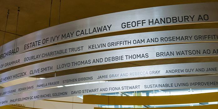 Donors name in metal